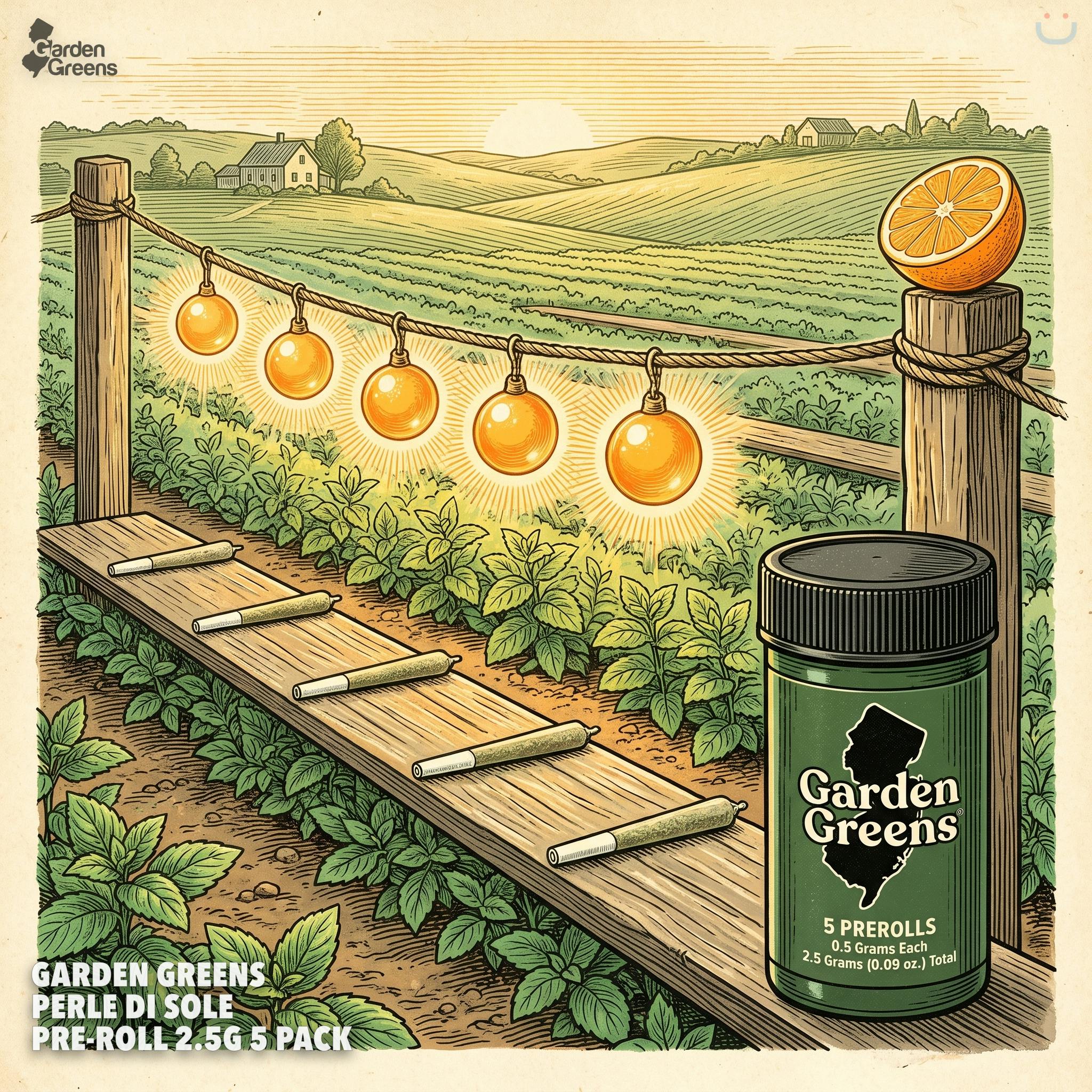 Garden Greens Perle Di Sole Pre-roll 2.5G 5 Pack