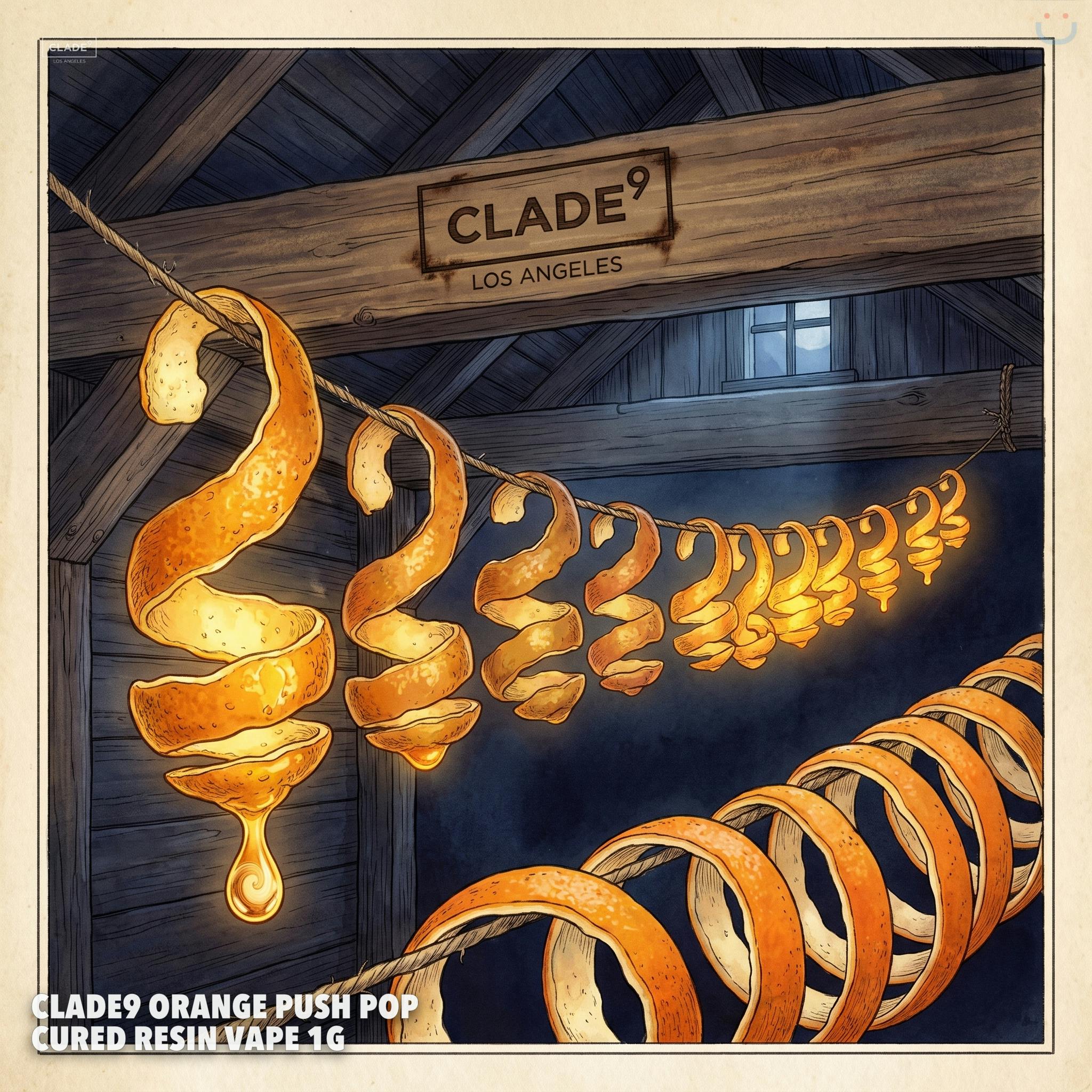 Clade9 Orange Push Pop Cured Resin Vape 1G