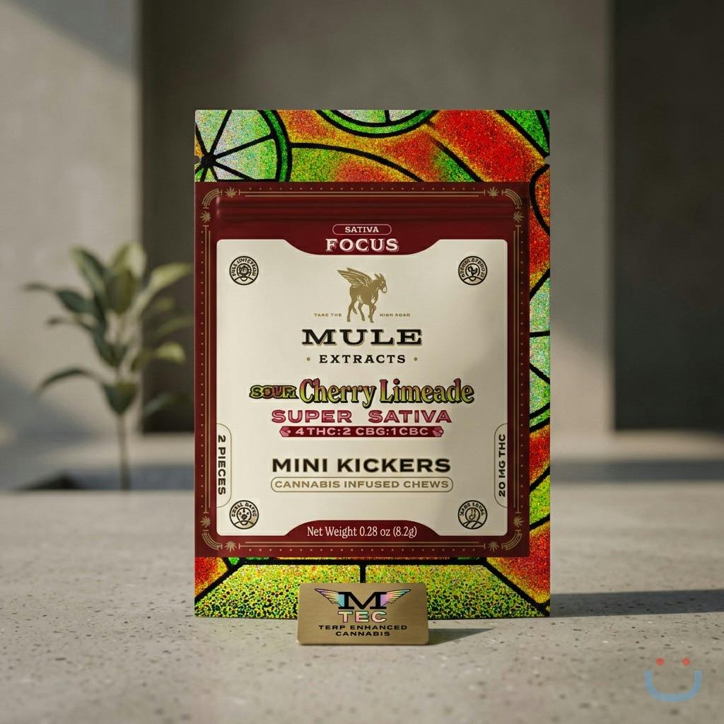 Mule Extracts Sour Cherry Limeade 4:2:1 THC:CBG:CBC Gummies 2 Pack 20mg