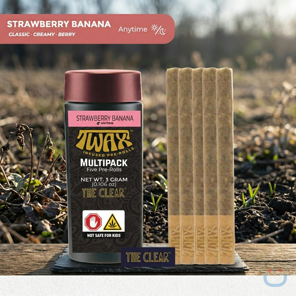 The Clear Twax Strawberry Banana Infused Pre-roll 3G 5 Pack