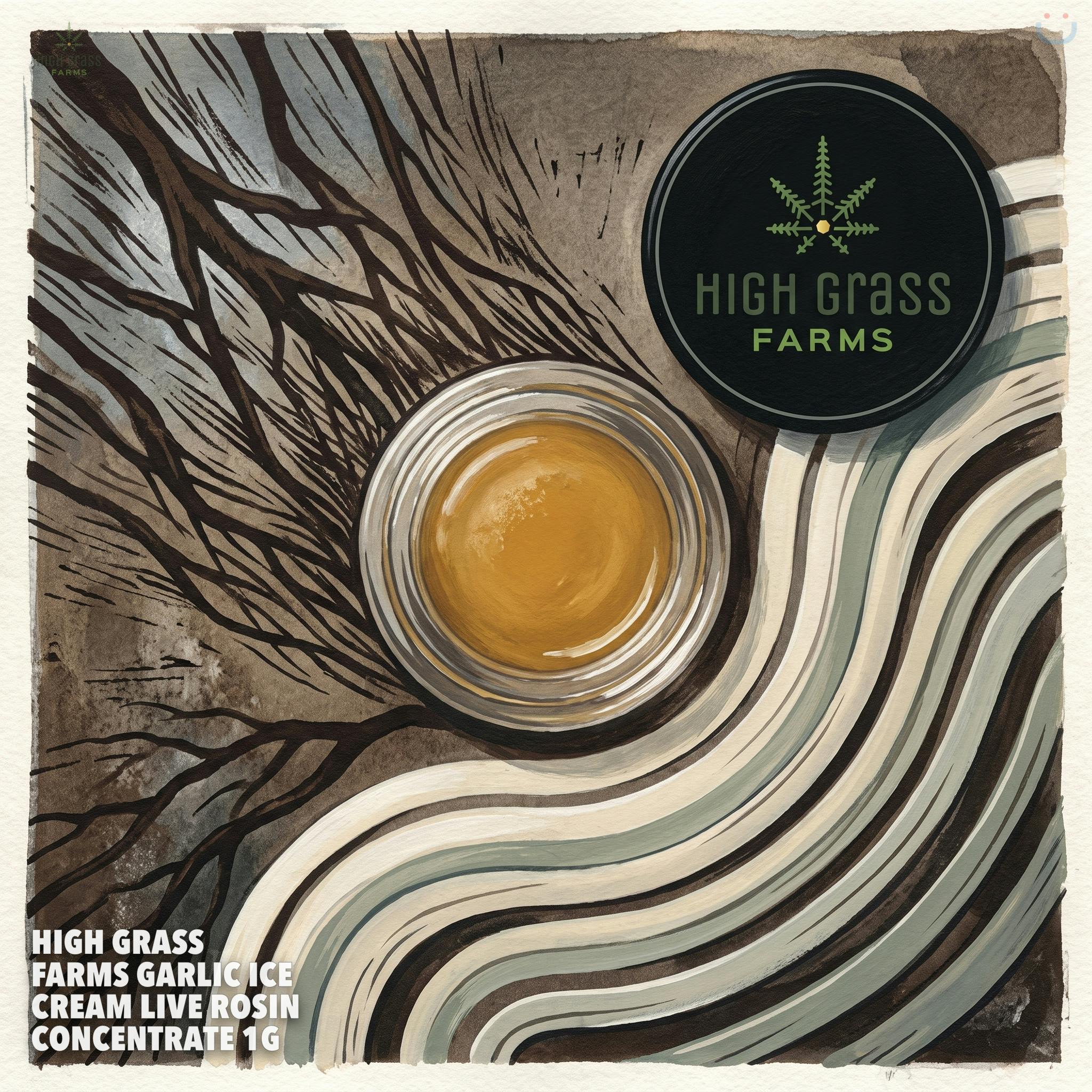 High Grass Farms Garlic Ice Cream Live Rosin Concentrate 1G