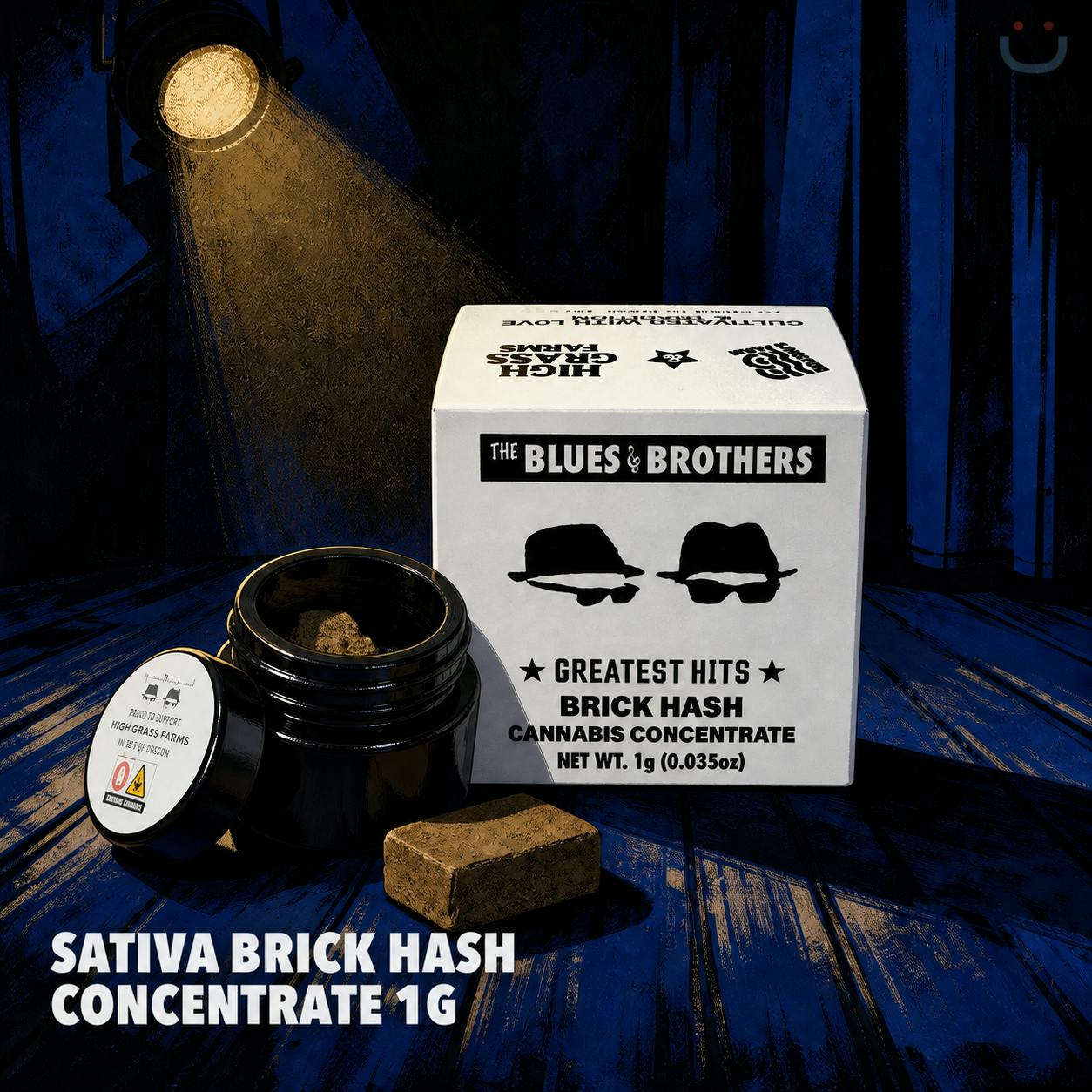 Blues Brothers Sativa Brick Hash Concentrate 1G