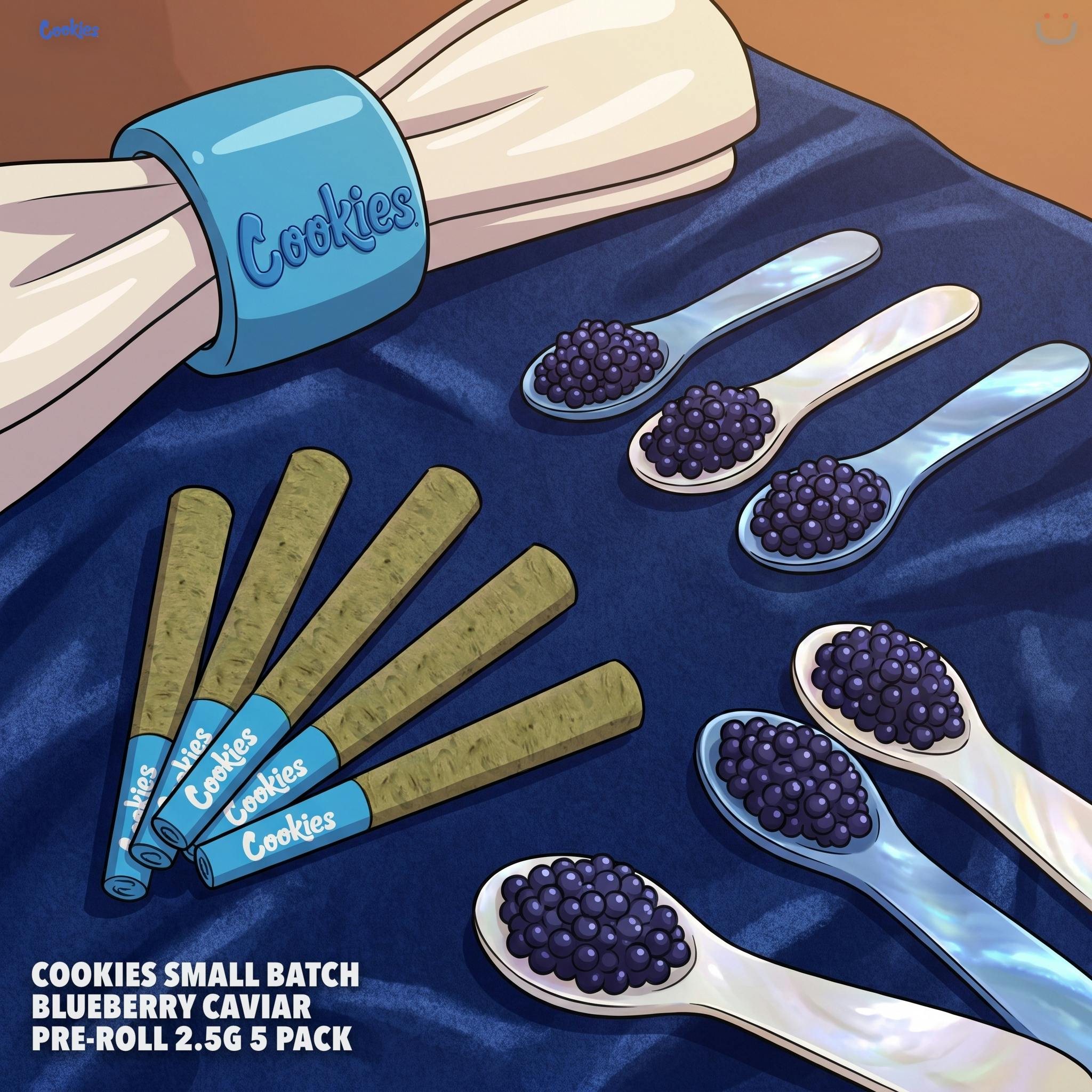 Cookies Small Batch Blueberry Caviar Pre-roll 2.5G 5 Pack
