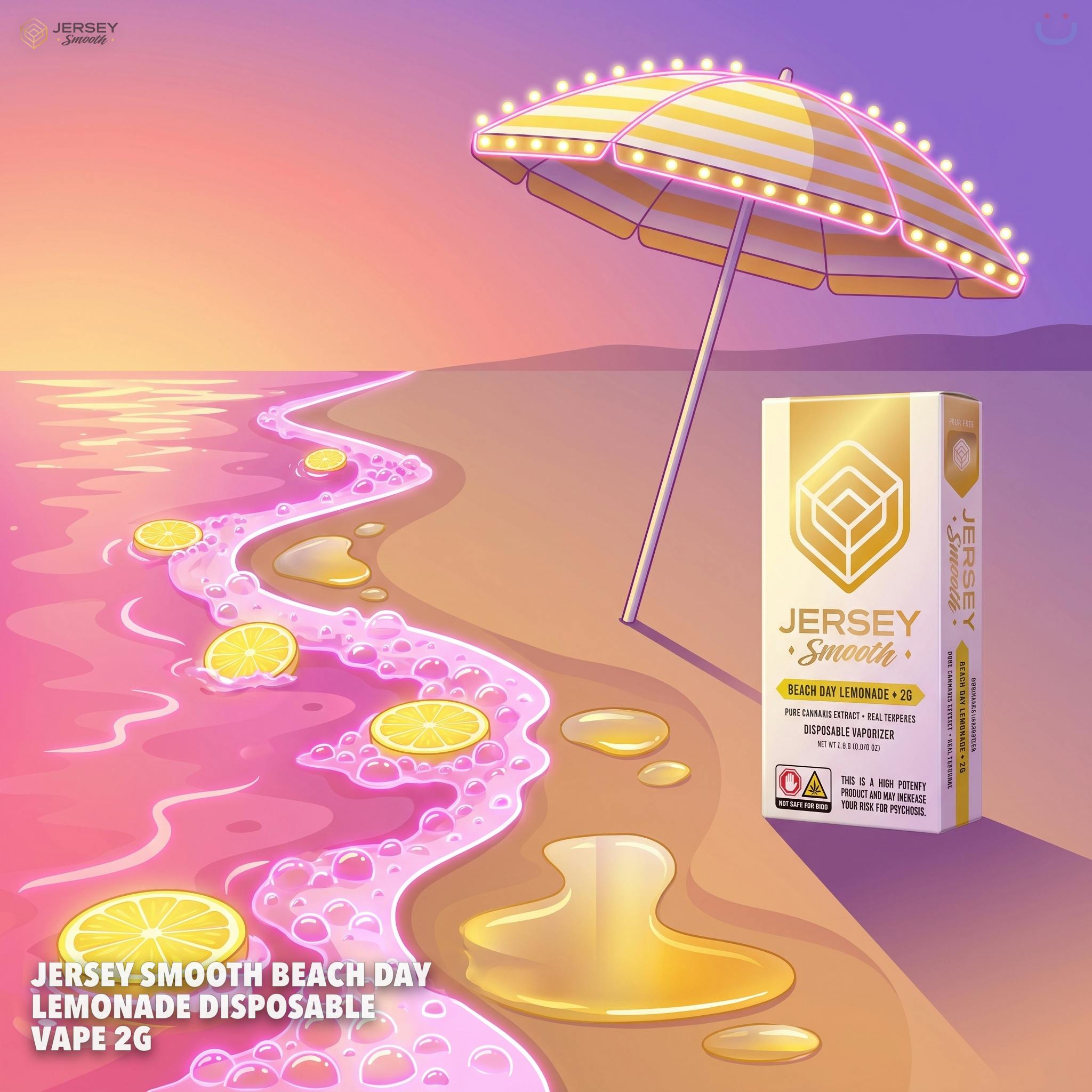 Jersey Smooth Beach Day Lemonade Disposable Vape 2G