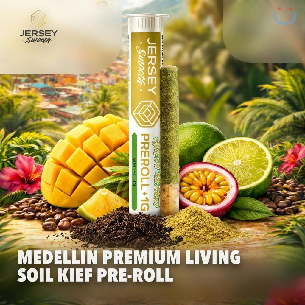 Jersey Smooth Medellin Premium Living Soil Kief Infused Pre-roll 1G