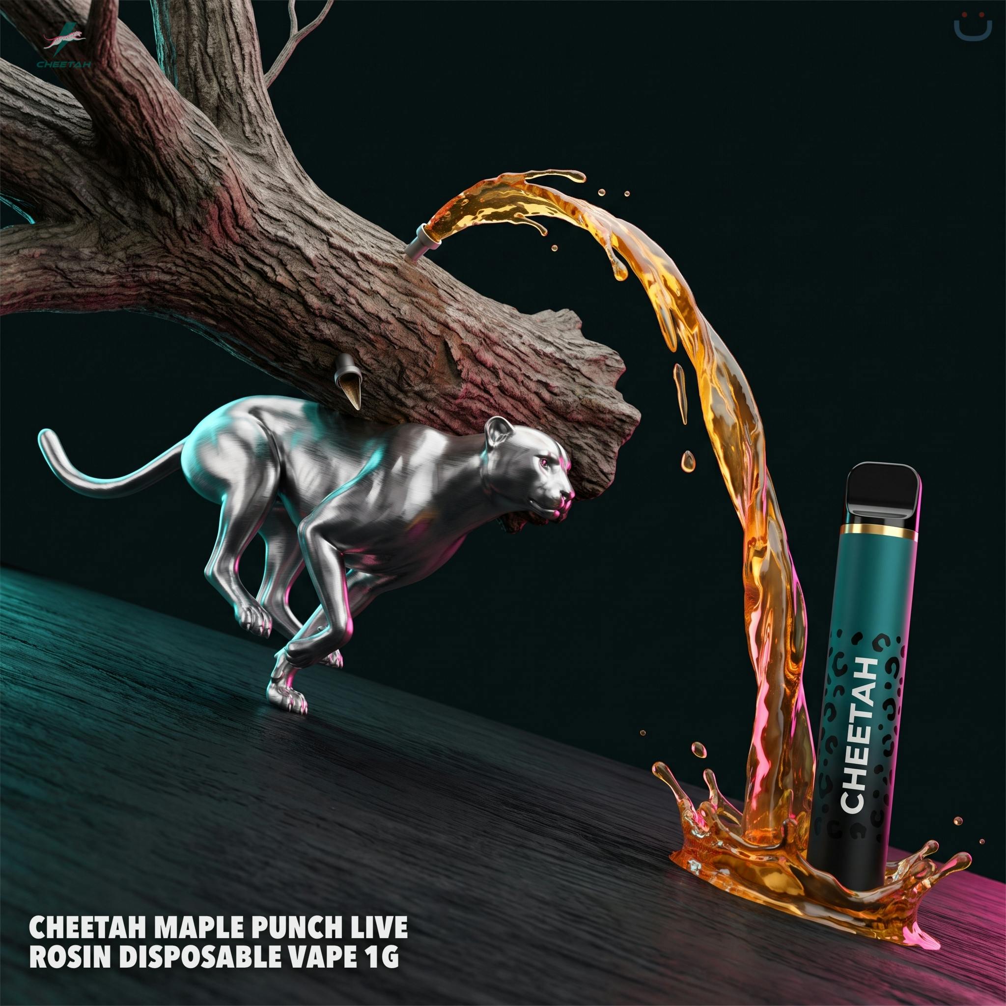 Cheetah Maple Punch Live Rosin Disposable Vape 1G