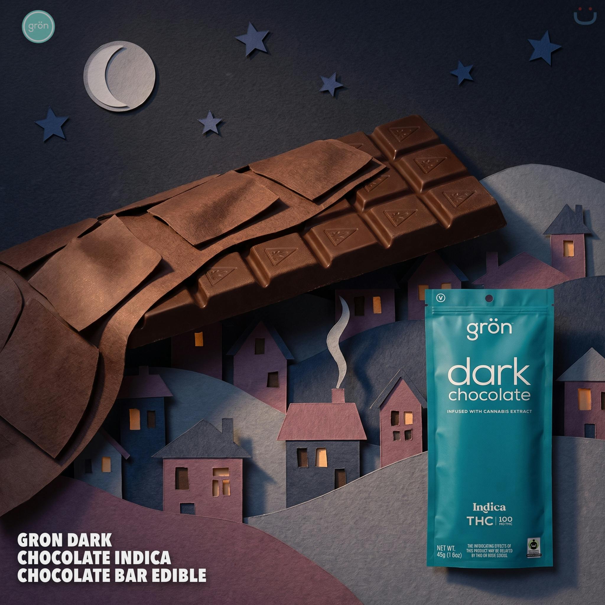 Gron Dark Chocolate Indica Chocolate Bar Edible
