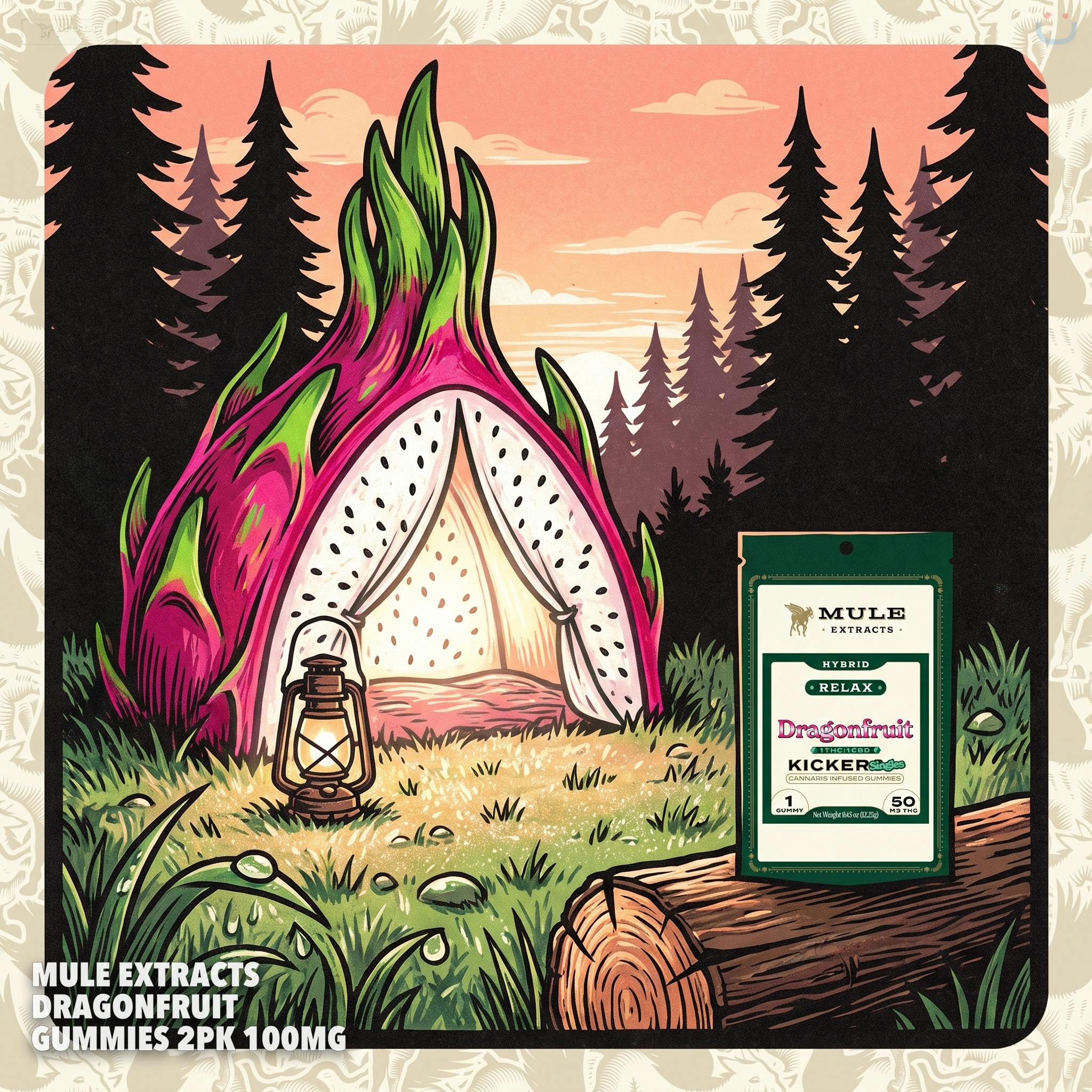 Mule Extracts Dragonfruit Gummies 2pk 100mg
