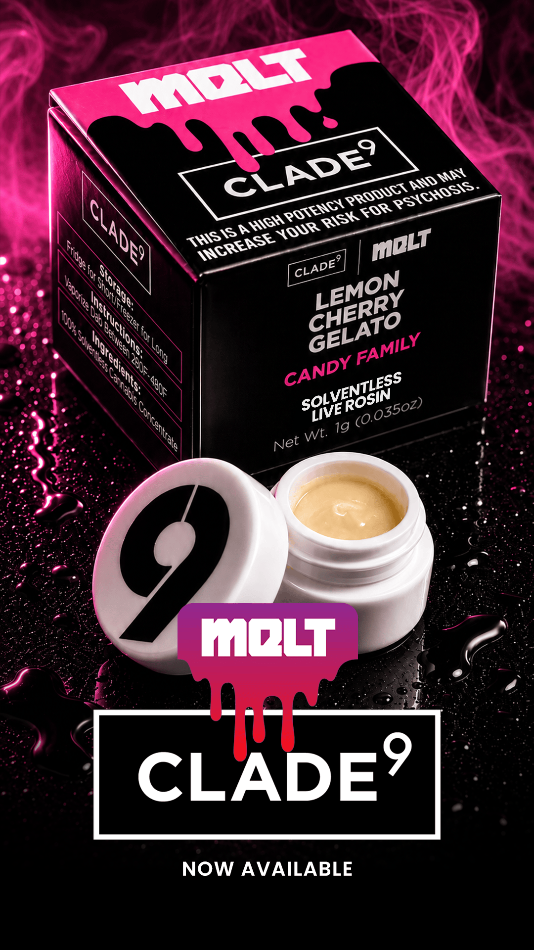 Melt Lemon Cherry Gelato Live Rosin Concentrate 1G