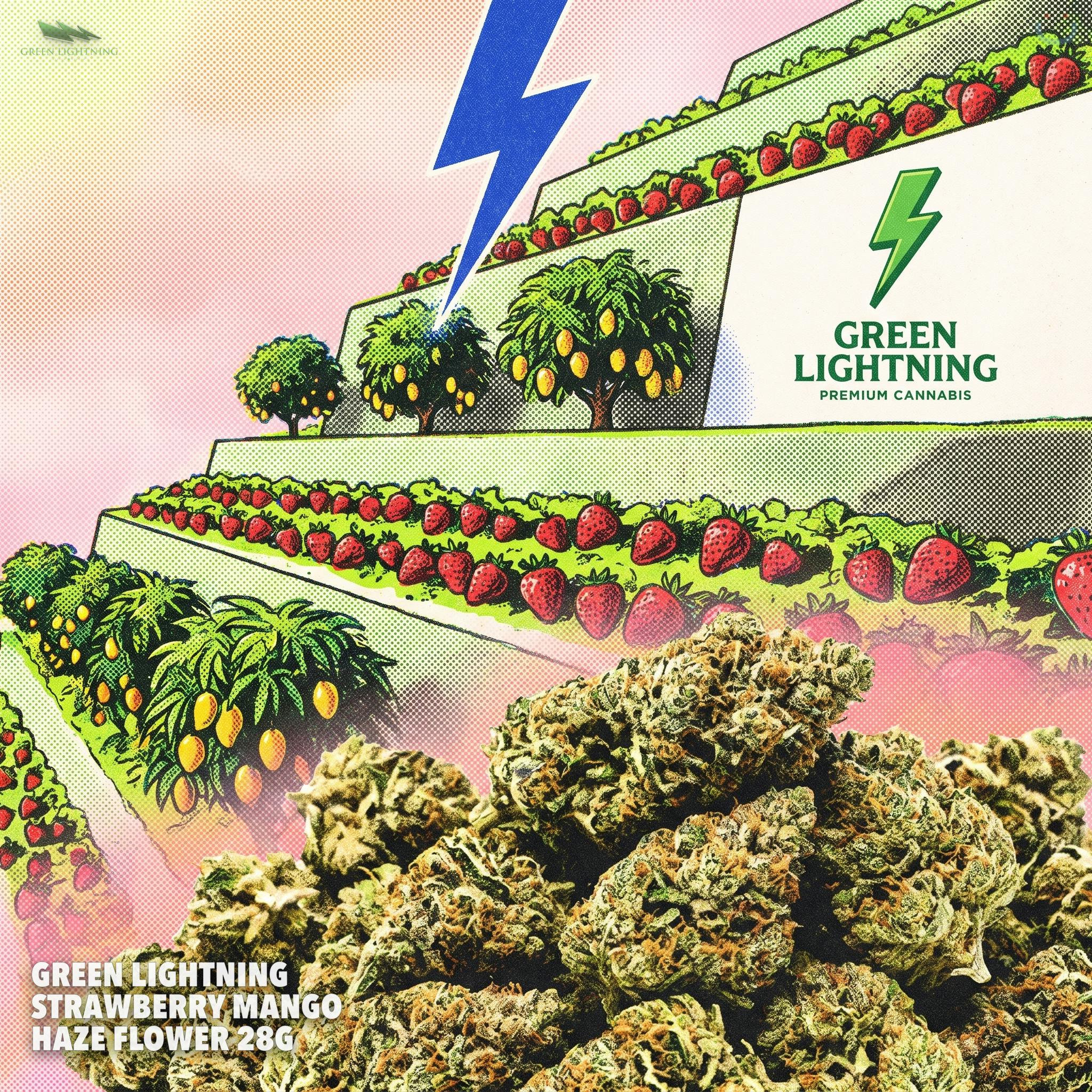 Green Lightning Strawberry Mango Haze Flower 28G