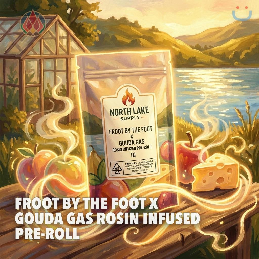 North Lake Supply Froot By The Foot X Gouda Gas Rosin Infused Pre-roll 1G 2 Pack