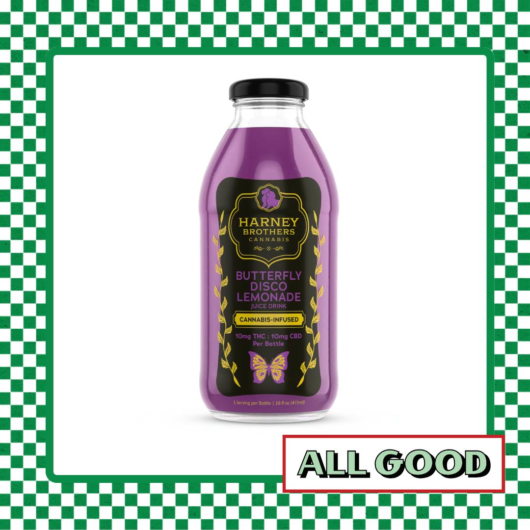 Harney Bros. | Butterfly Disco Lemonade | 1:1 THC:CBD | Bottle | 10mg