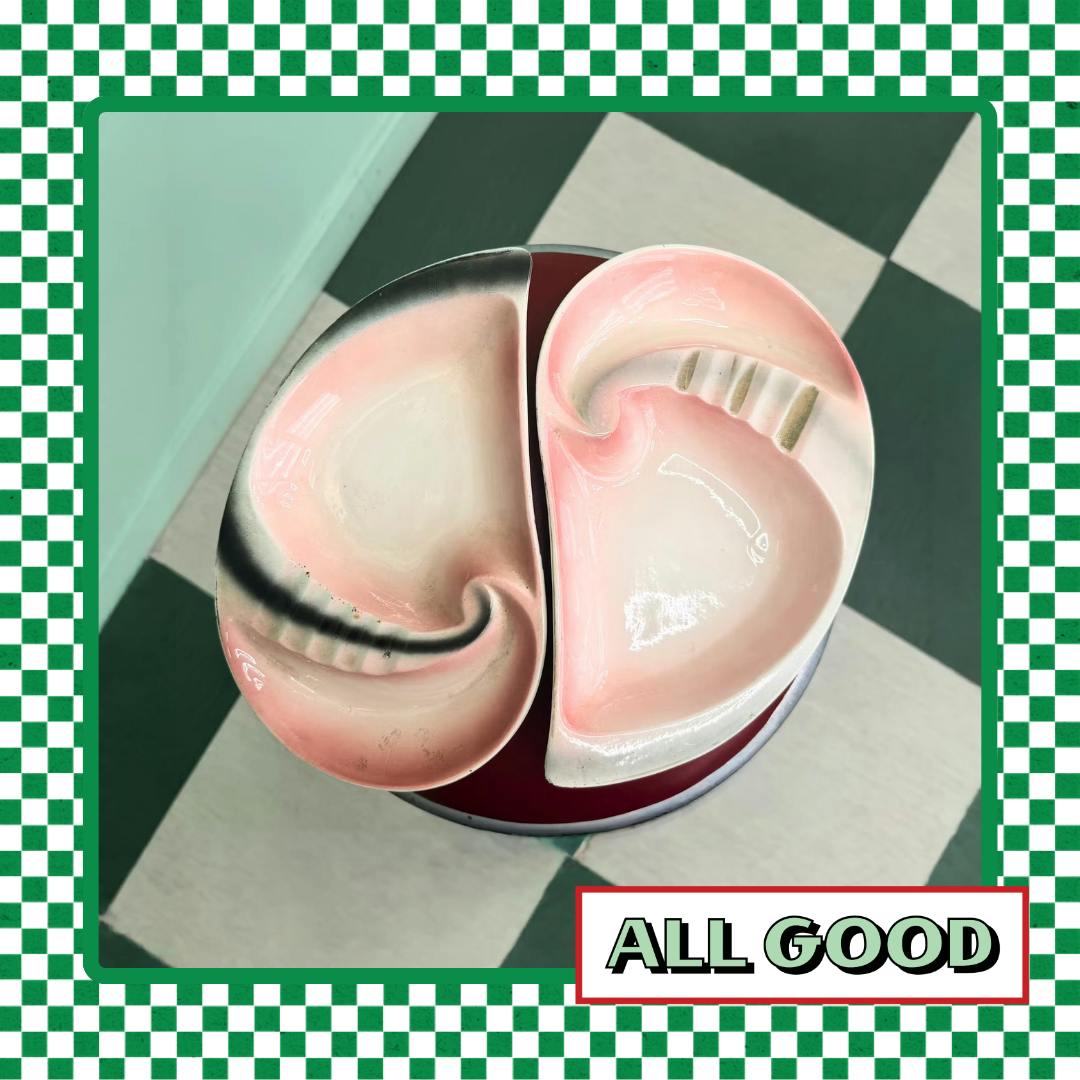 Antique Ashtray | Pink Heart Set