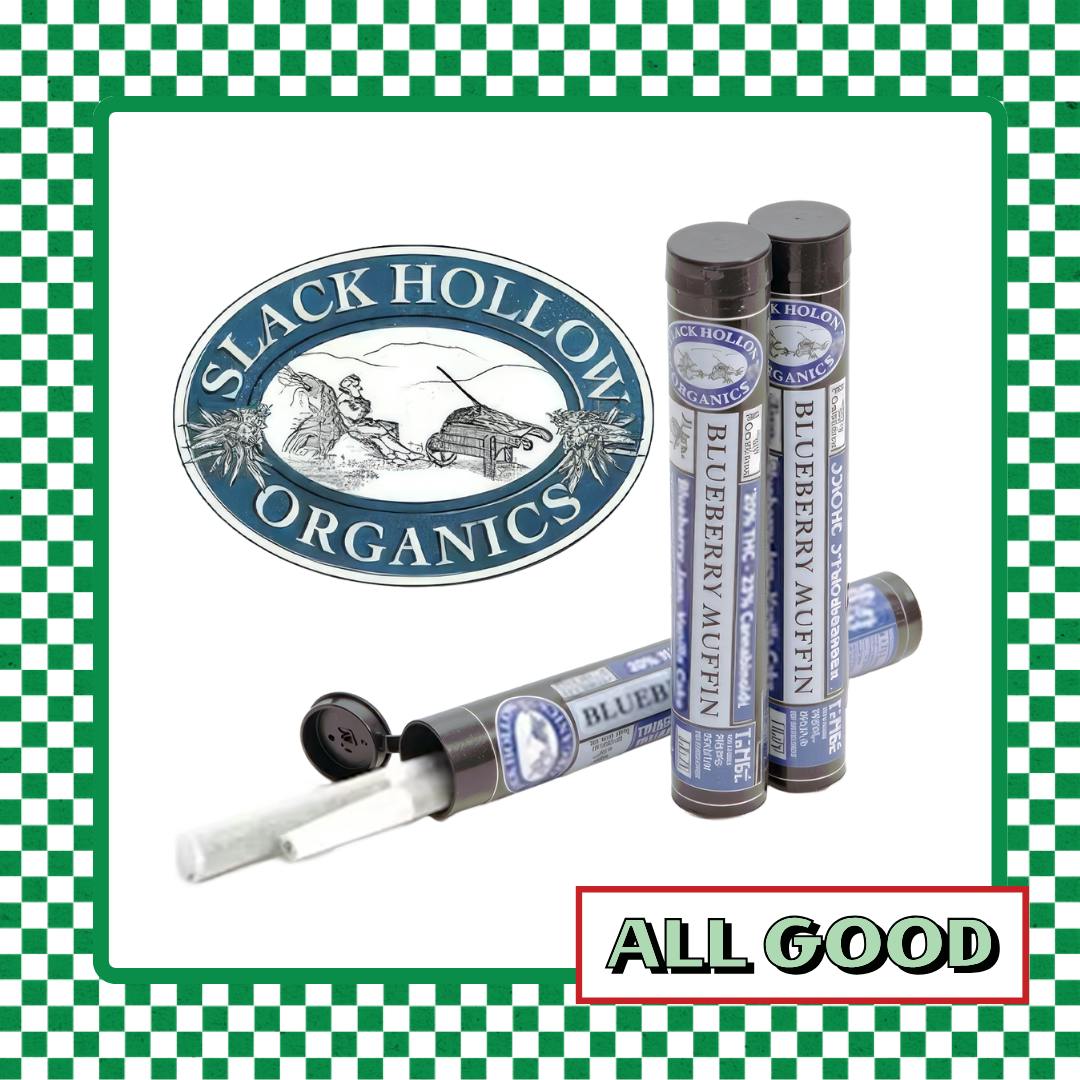 Slack Hollow | Blueberry Muffin | 2pk Preroll | IndHyb | 1g