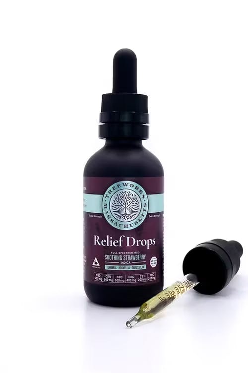Relief Drops | RSO Soothing Strawberry 5:3:3:1:1:1 CBD:CBN:CBG:CBC:CBT:THC | Tincture | 100mg