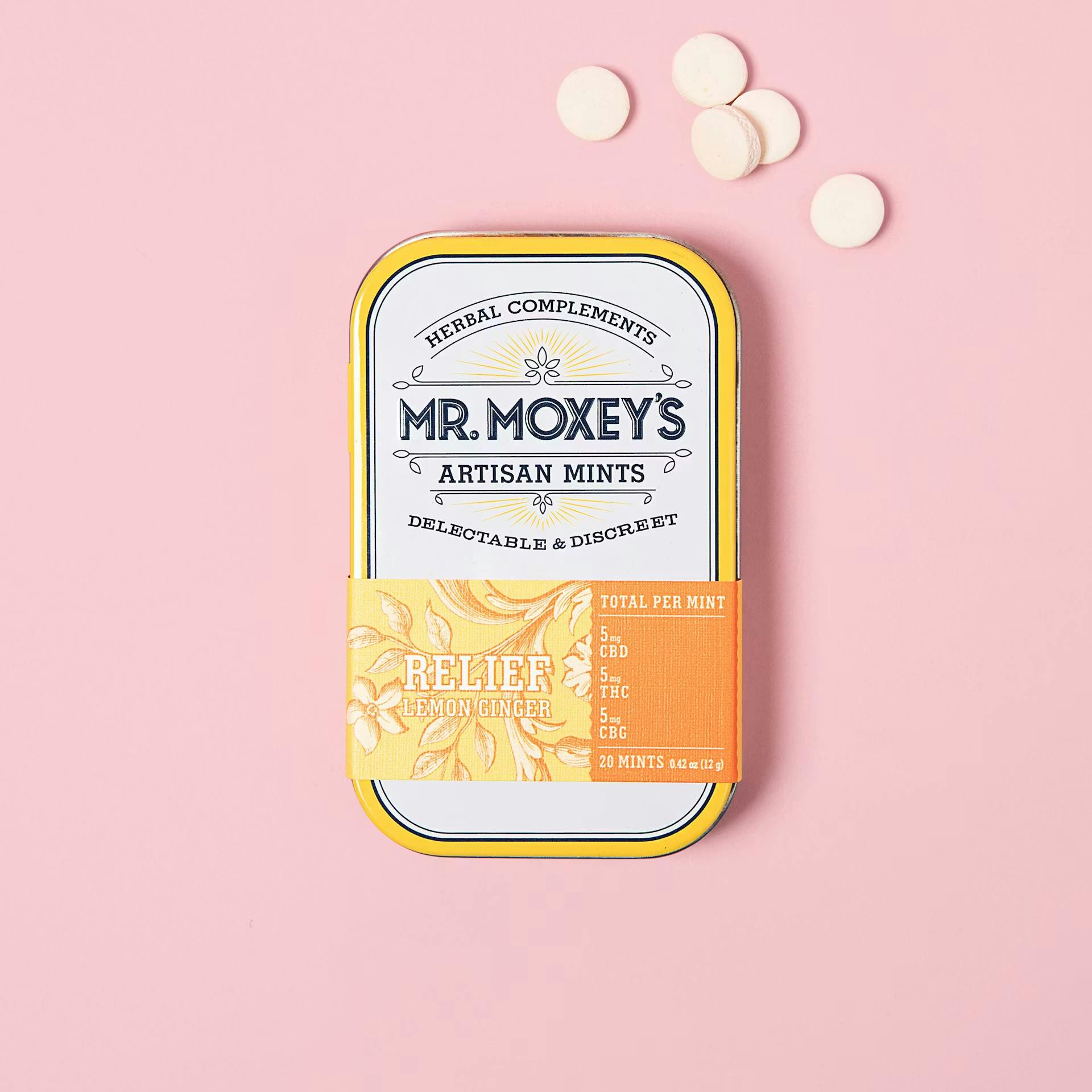 Relief Lemon Ginger 1:1:1 THC:CBD:CBG | Mints | 20pk | 100mg