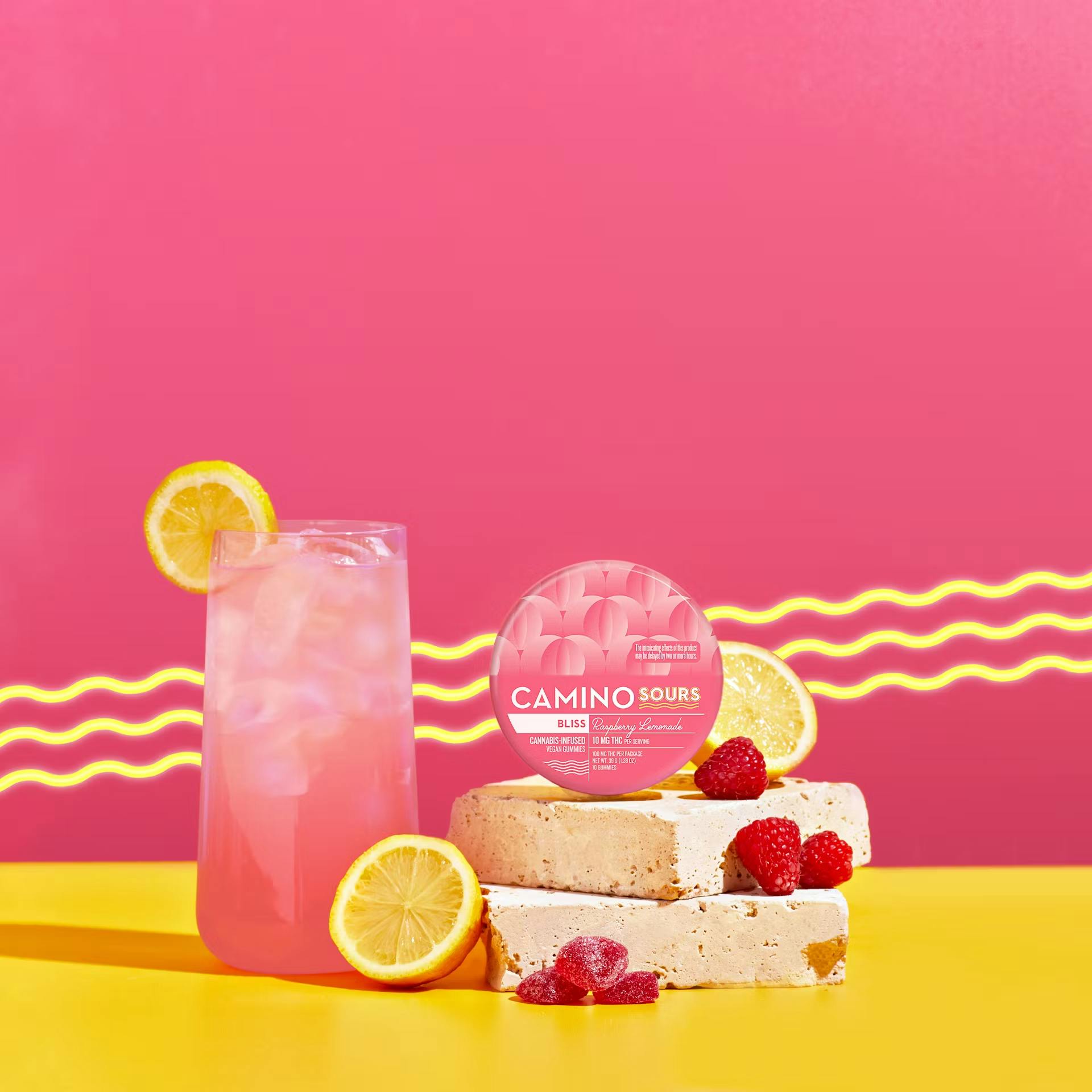 Sours | Raspberry Lemonade "Bliss" | Gummies | 10 pk | 100mg