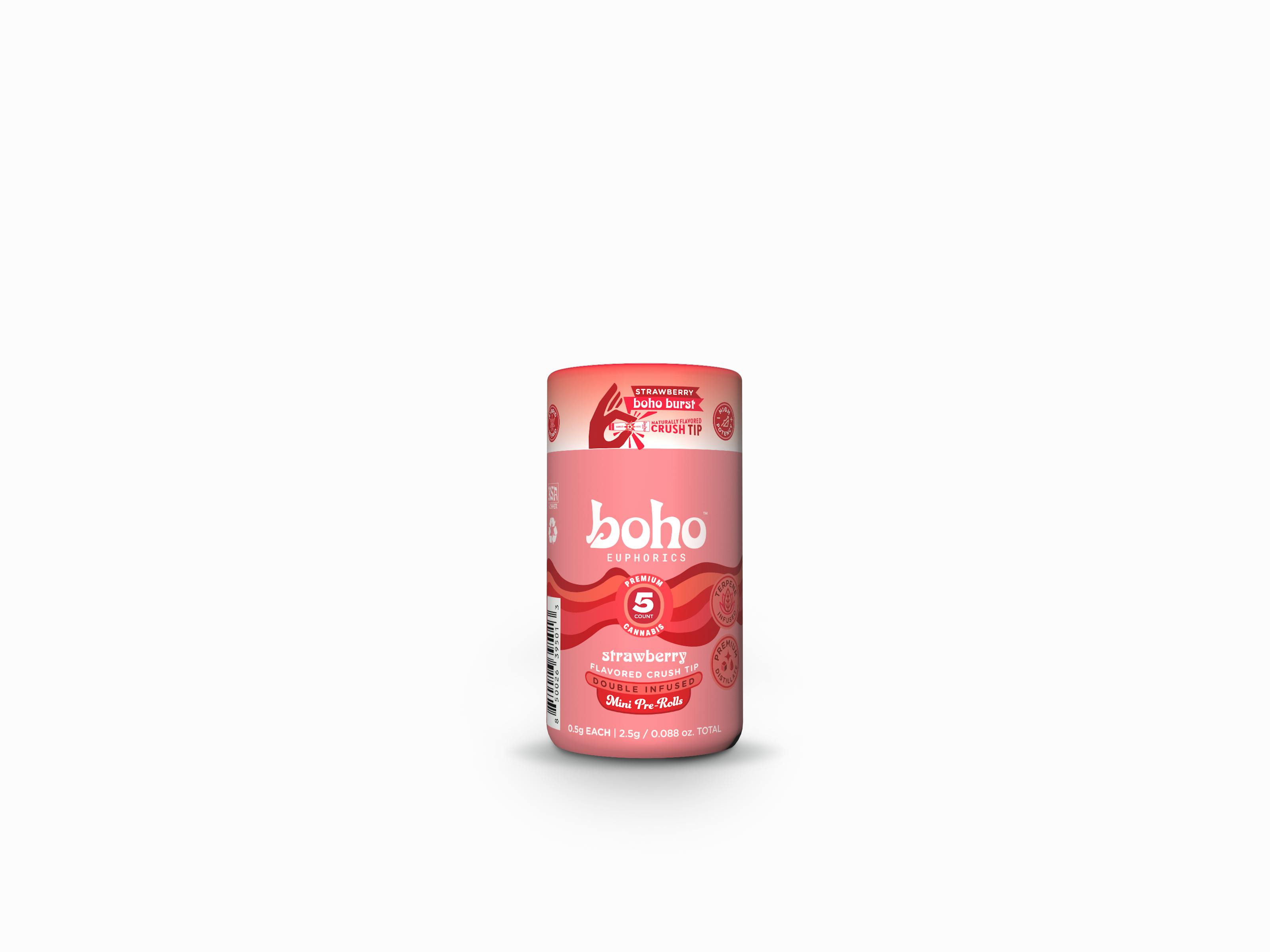 Strawberry | Double Infused 5pk Pre Roll | 2.5g