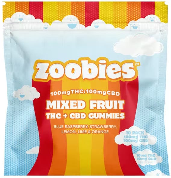 Mixed Fruit 1:1 CBD:THC Indica | Edibles | 10 pk | 100mg
