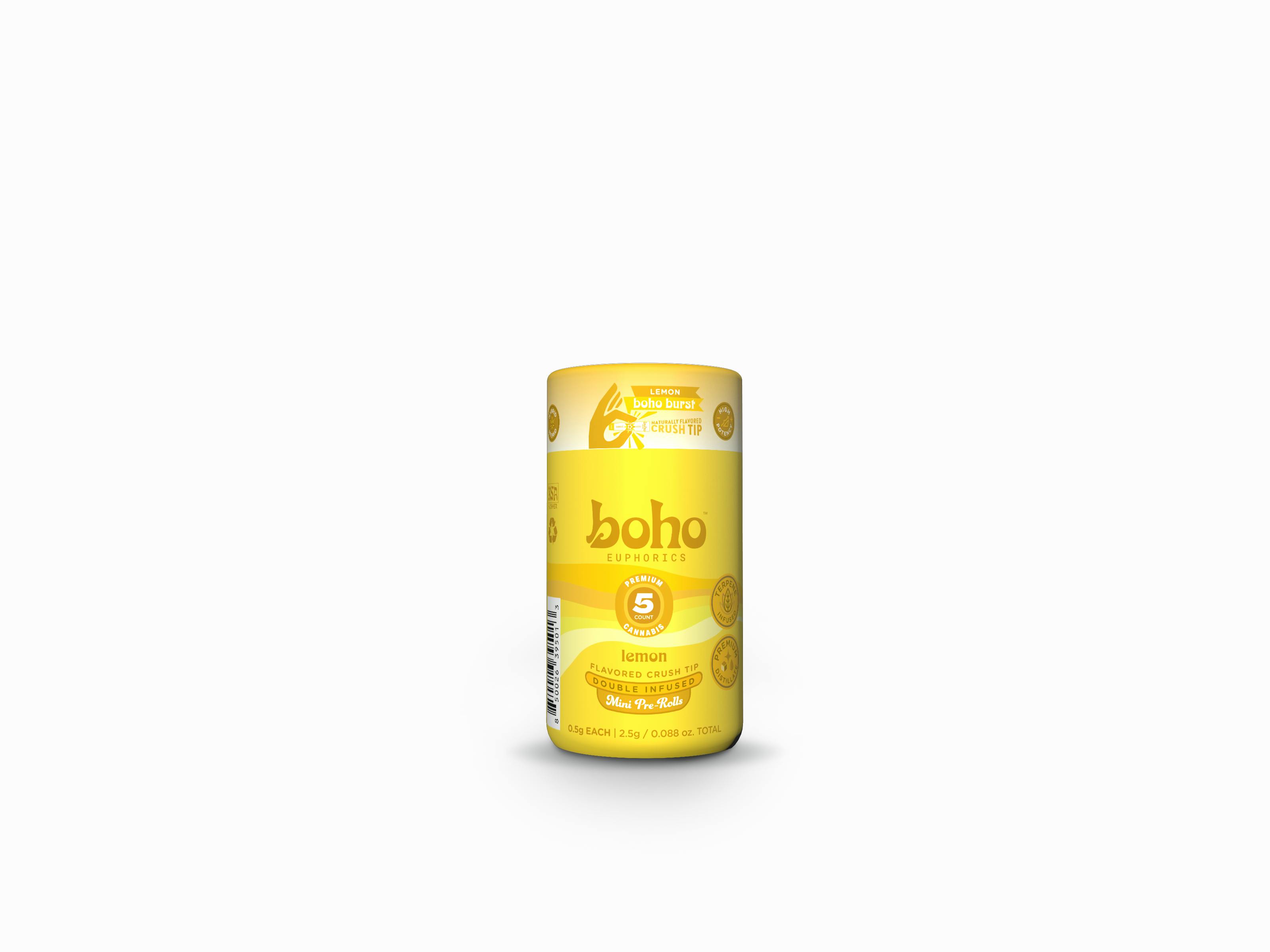 Lemon | Double Infused 5pk Pre Roll | 2.5g