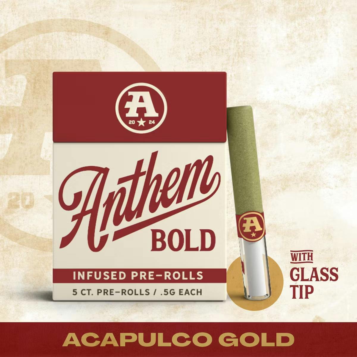 Acapulco Gold | Glass Tip Infused 5pk Pre-Roll | 2.5g