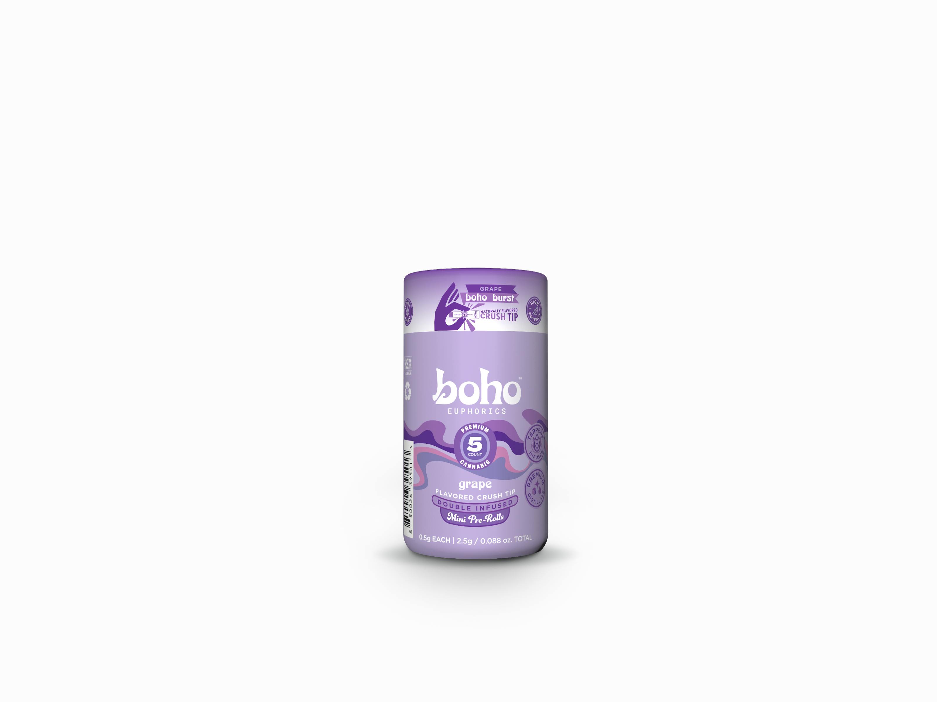 Grape | Double Infused 5pk Pre Roll | 2.5g