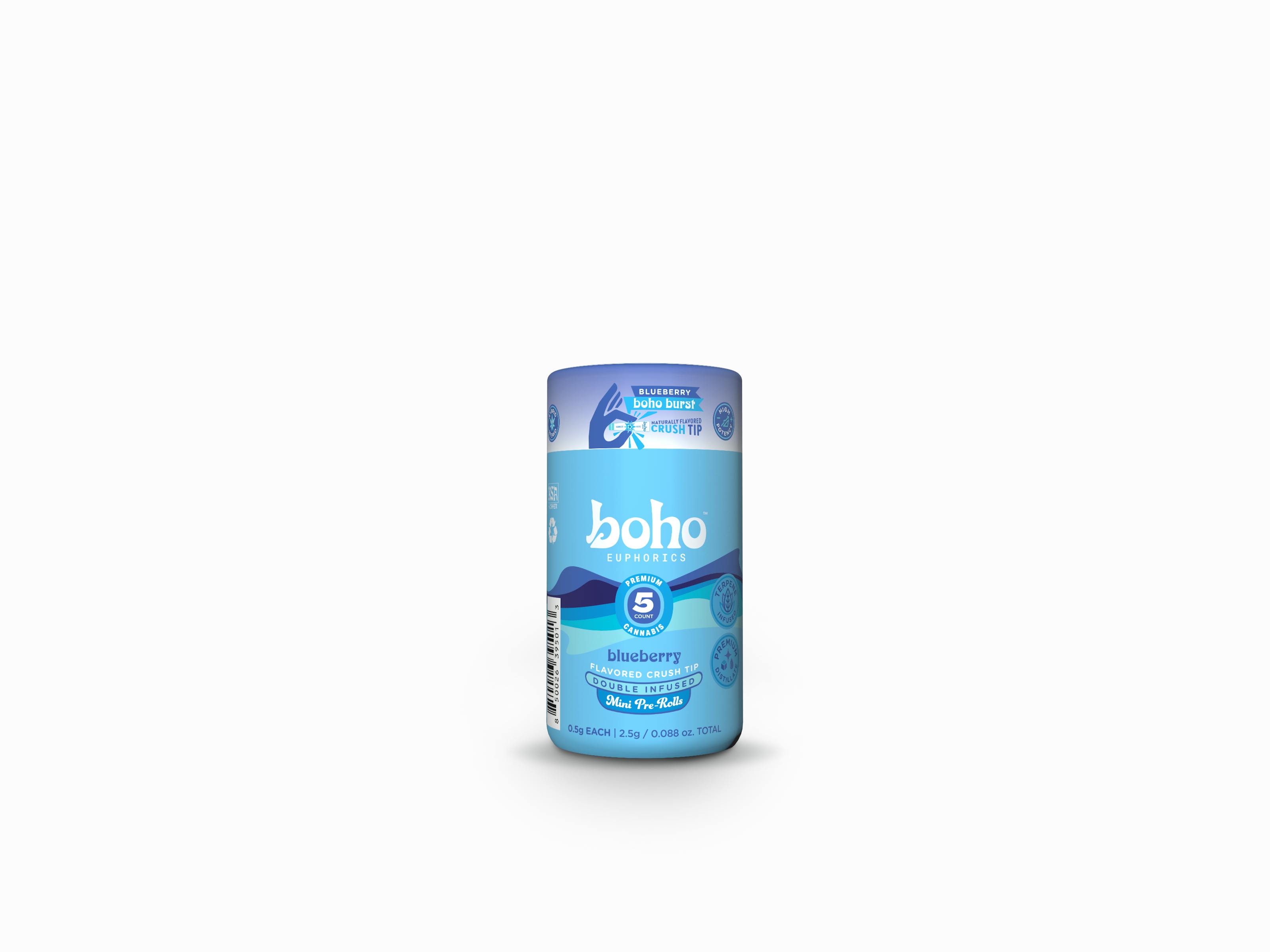 Blueberry | Single Infused 5pk Pre Roll | 2.5g