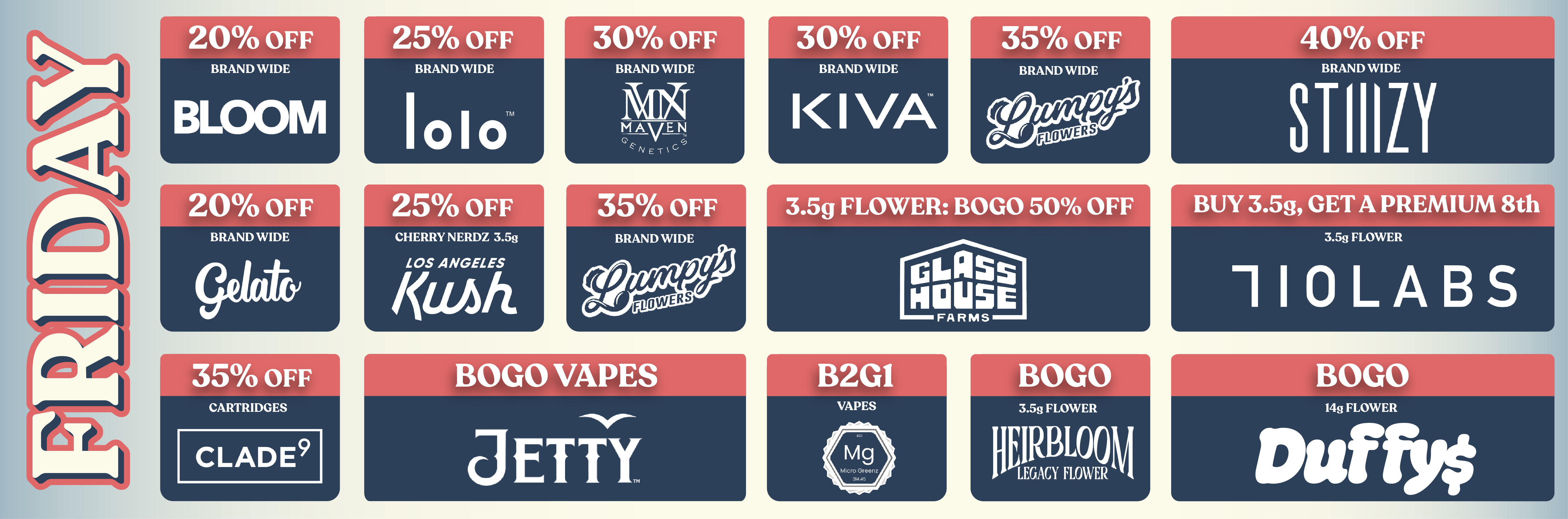 LOS FELIZ FRIDAY DEALS