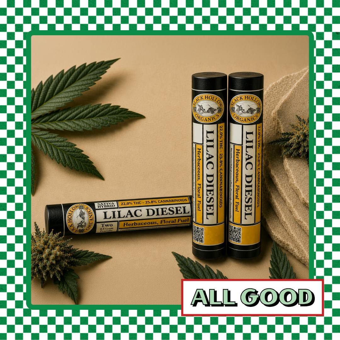 Slack Hollow | Lilac Diesel | 2pk Preroll | SatHyb | 1g