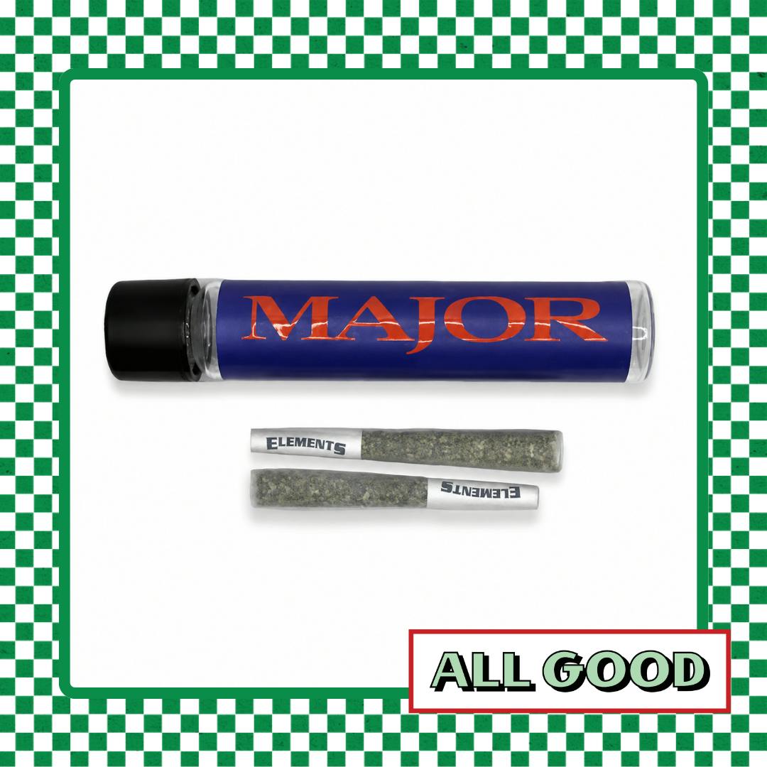 Major | Quarter Water | 2pk Prerolls | Hybrid | 1g