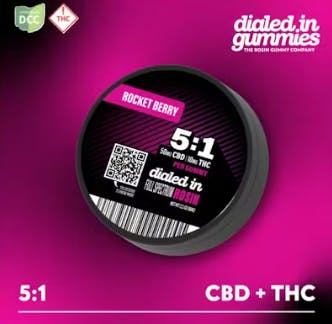Rocket Berry 5:1 CBD:THC Rosin Gummies | 10ct