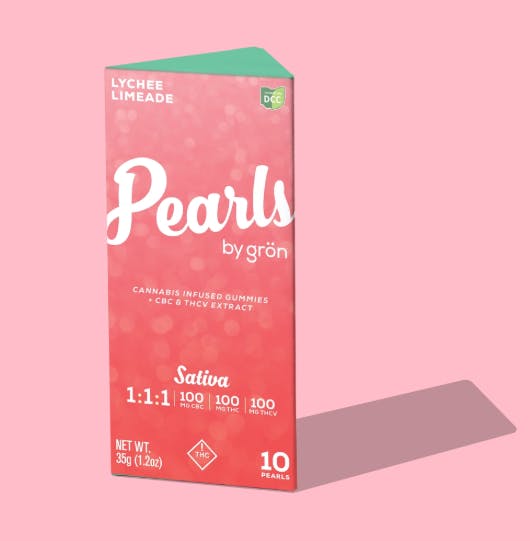 1 1 1 Thc/thcv/cbc Lychee Limeade Gummy Pearls 10ct