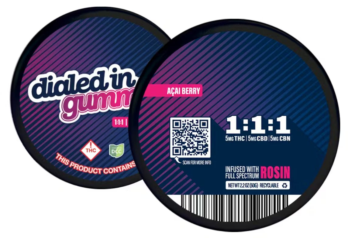 Acai Berry 1:1:1 CBN:CBD:THC Rosin Gummies | 20ct