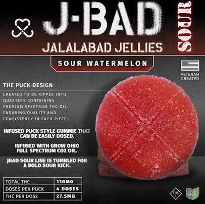 JBad Sour Watermelon Field Pack Gummies | 4ct
