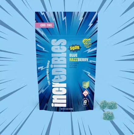Sour Blue Razzberry 1:1 THC:CBG Gummies | 10ct