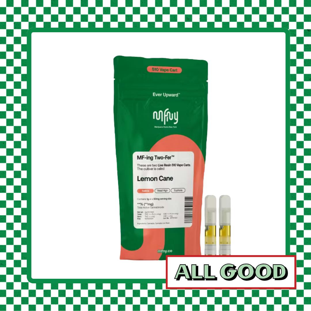 MFNY | Lemon Cane | Live Resin 510 Cart | 2pk | Sativa | 1g