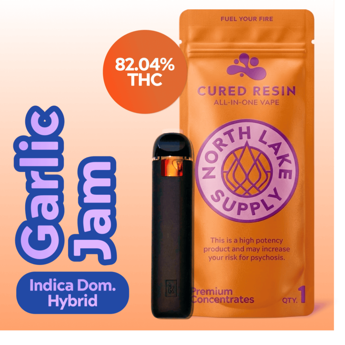 North Lake Supply Garlic Jam Cured Resin Disposable - 0.5g - 0.5g |  Vaporizers | North Lake Supply | Puffin Store NJ (Rec) | 382 George Street  New Brunswick, NJ 08901