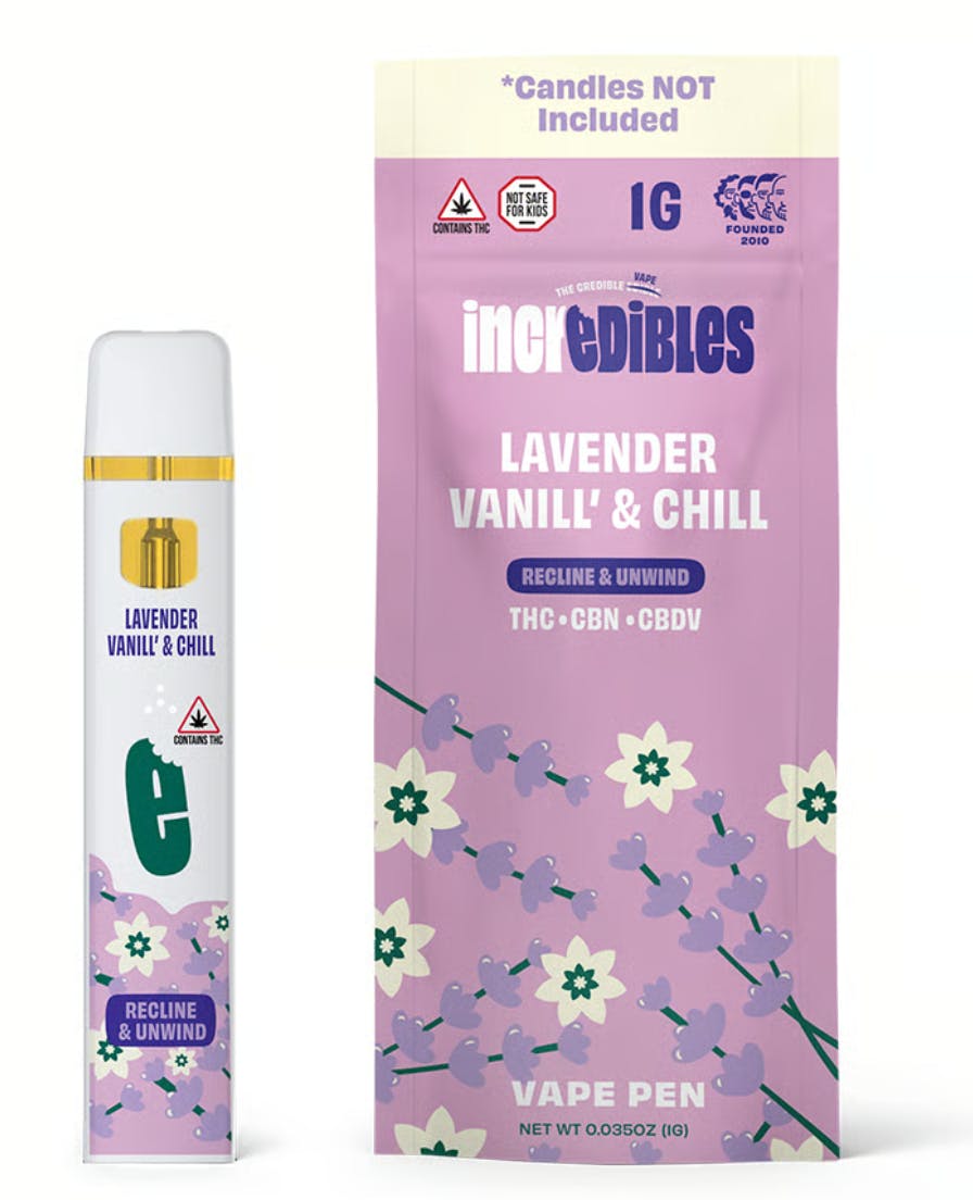 Incredibles Lavender Vanilla 14:1:1 Disposable - 1g - 1g | Vaporizers |  Incredibles | Puffin Store NJ (Rec)
