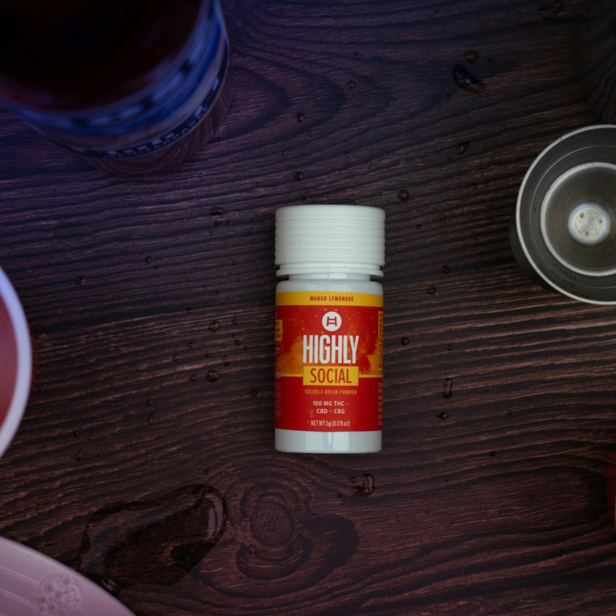 Social Mango Lemonade | 100mg Soluble Rosin Powder | 1:1:1 THC:CBD:CBG