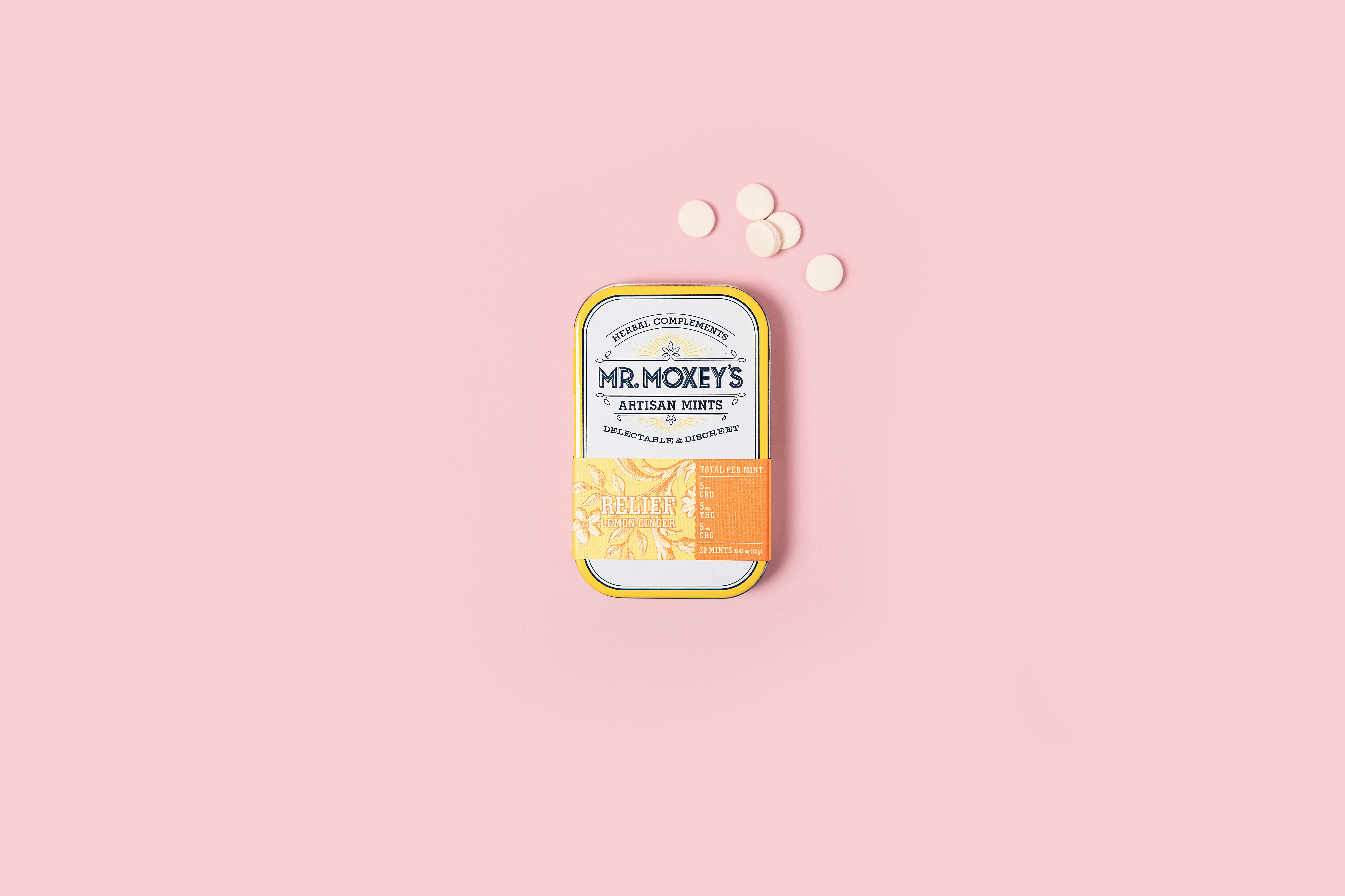 Relief Lemon Ginger | 20pk of 5mg Mints | 1:1:1: CBD:THC:CBG