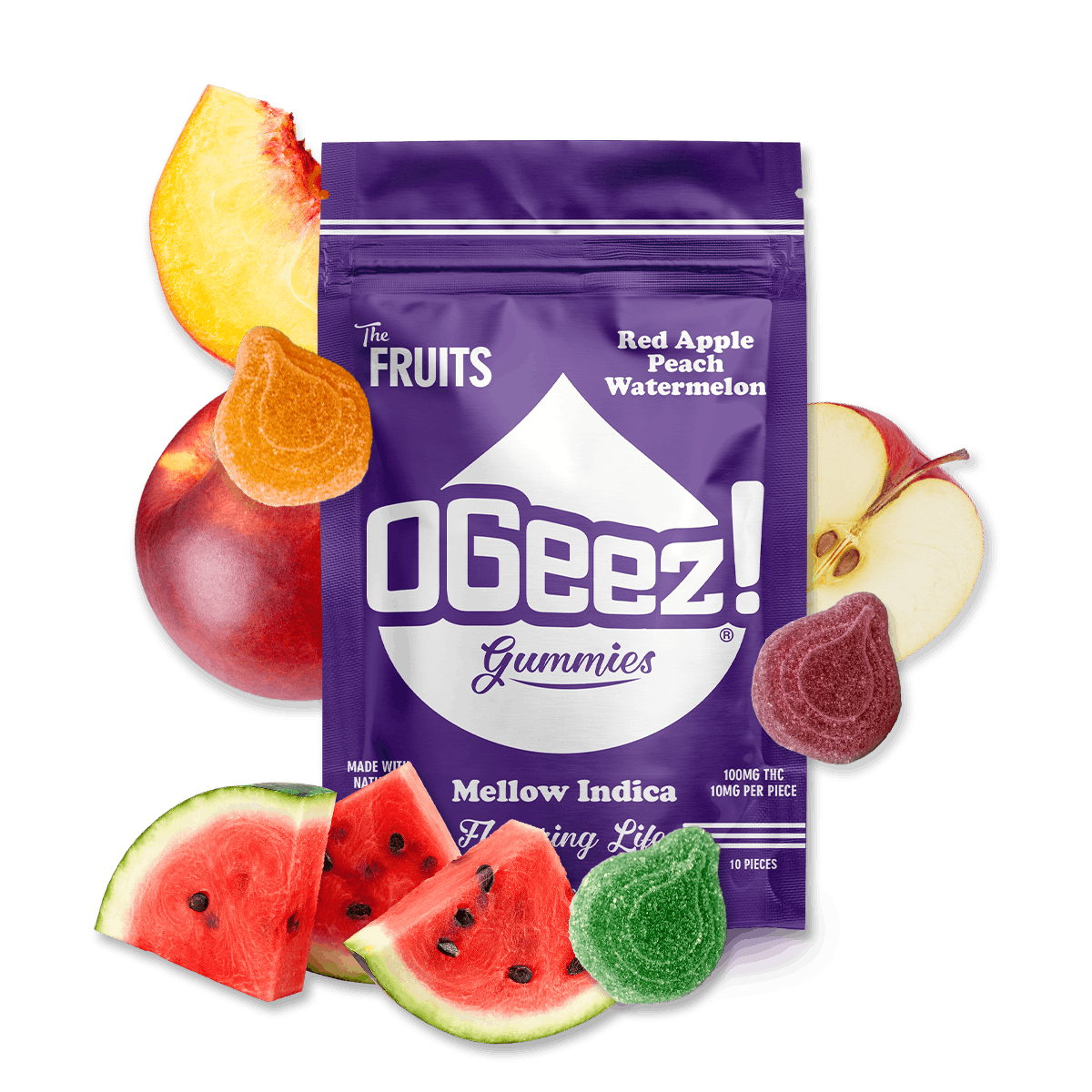 OGeez Fruits - 10mg 10pk Gummies - Mellow Indica