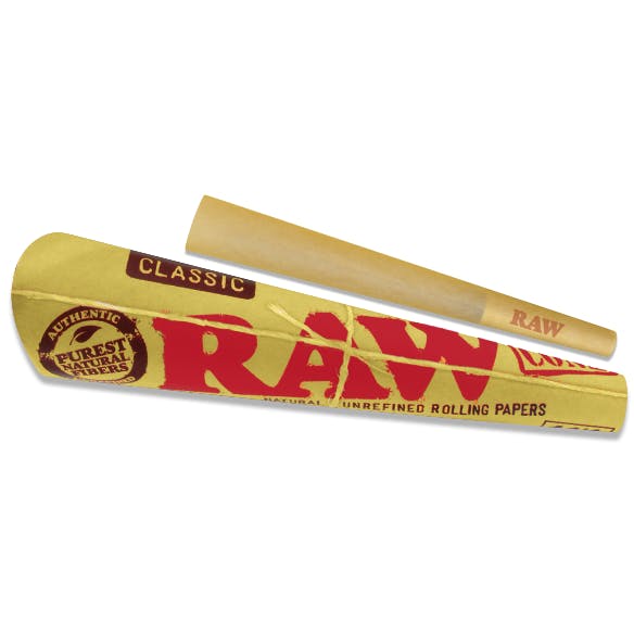RAW Natural | Unrefined Pre-Rolled Cones | 1 1/4 size | 6 pack