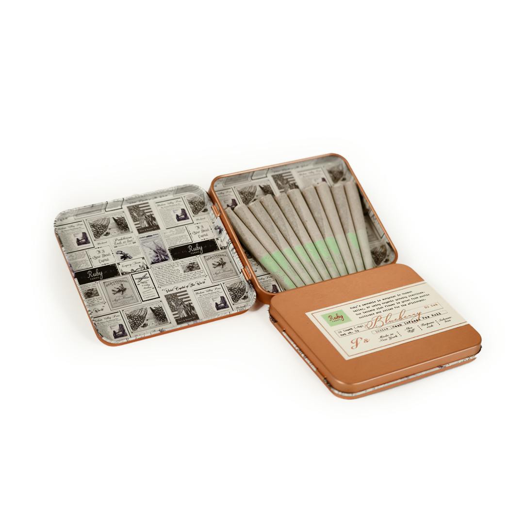 Ruby Farm | Blueberry DJ Cut | Hash Infused Pre-Roll | 10 pack | 5g