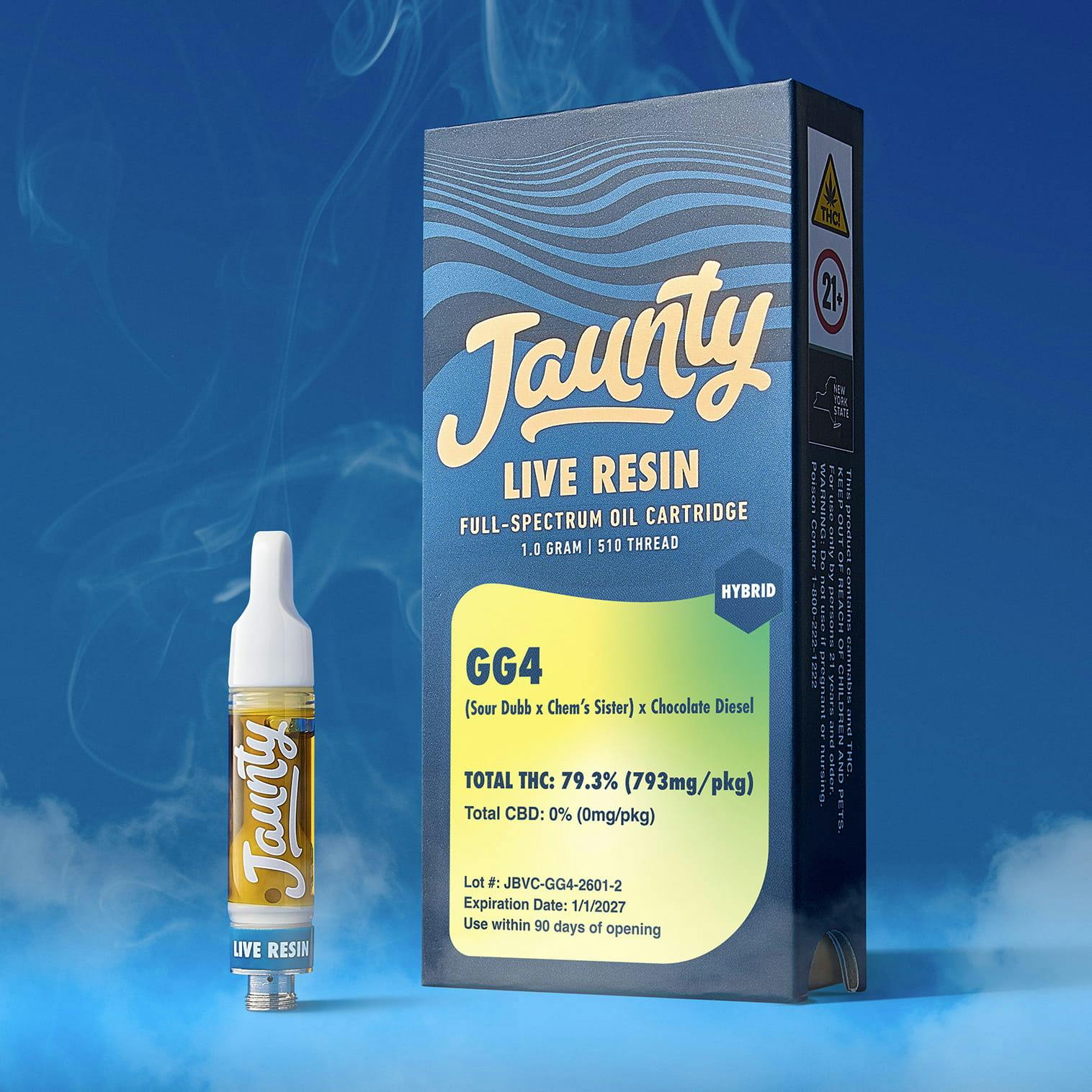 Jaunty | GG4 | Vape Cartridge + Free Battery | Live Resin | 1.0g