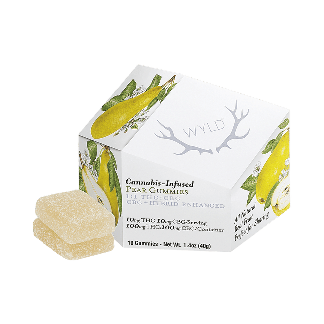 WYLD | Pear | 1:1 THC:CBG Gummies | 100mg