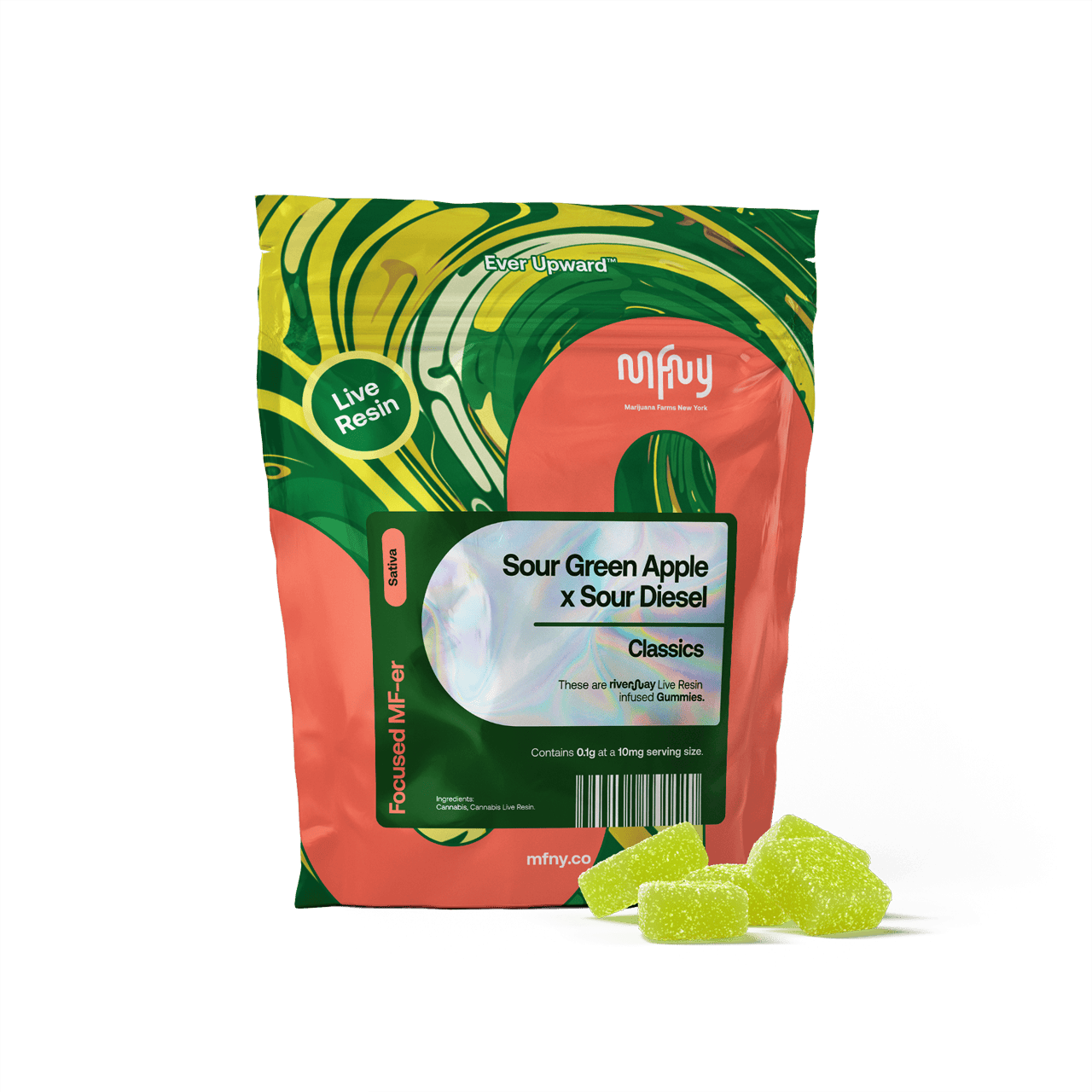 MFNY | Sour Green Apple x Sour Diesel | Live Resin Gummies | 100mg
