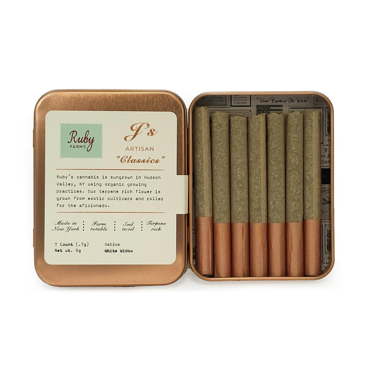 Ruby Farms | White Widow | Pre-roll Classics | 7 pack | 5G