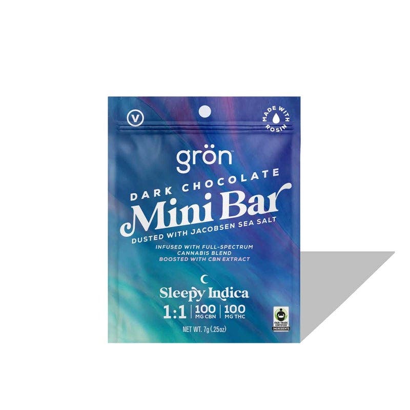 Gron | Dark Chocolate Mini Bar | 1:1 | CBN/THC | 100mg