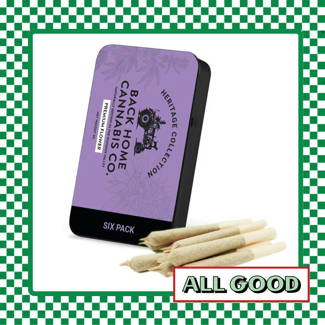Back Home | Northern Lights | 6 pack Prerolls | Indica | 3g
