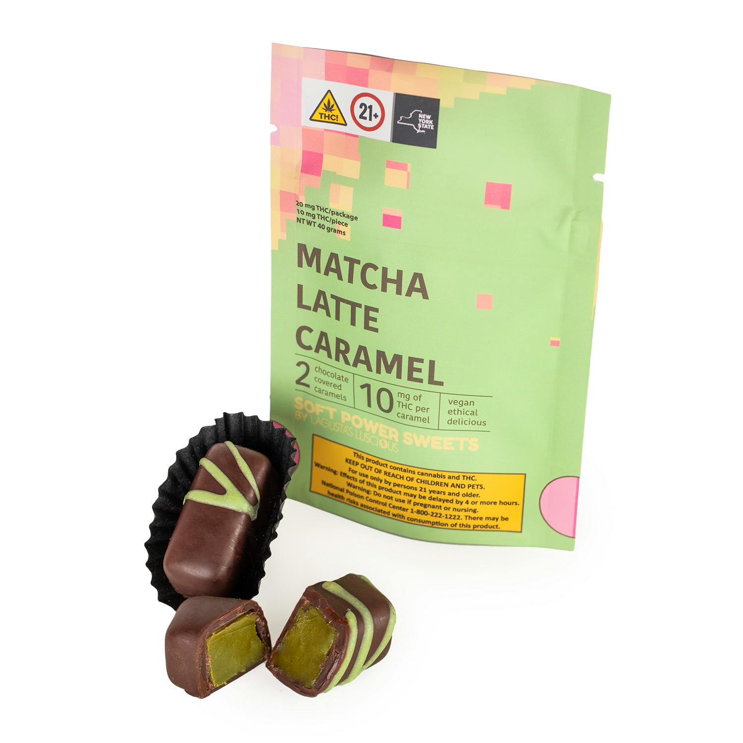 Matcha Latte Caramel Chocolate | 10mg | 2pk